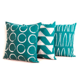 Sadza Triangles Pillow Cover - Seychelles Teal by Mbare Ltd - product image 2 for Resin Society