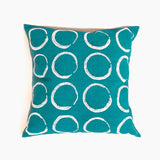 Sadza Circles Pillow Cover - Seychelles Teal by Mbare Ltd - main product image for Resin Society