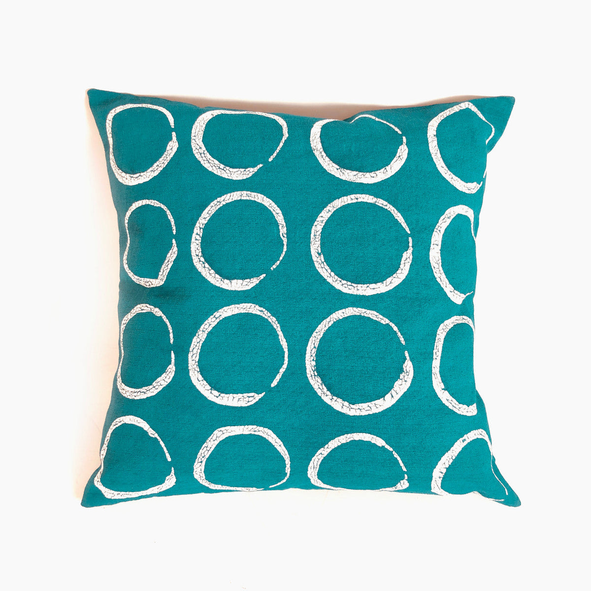 Sadza Circles Pillow Cover - Seychelles Teal by Mbare Ltd - main product image for Resin Society