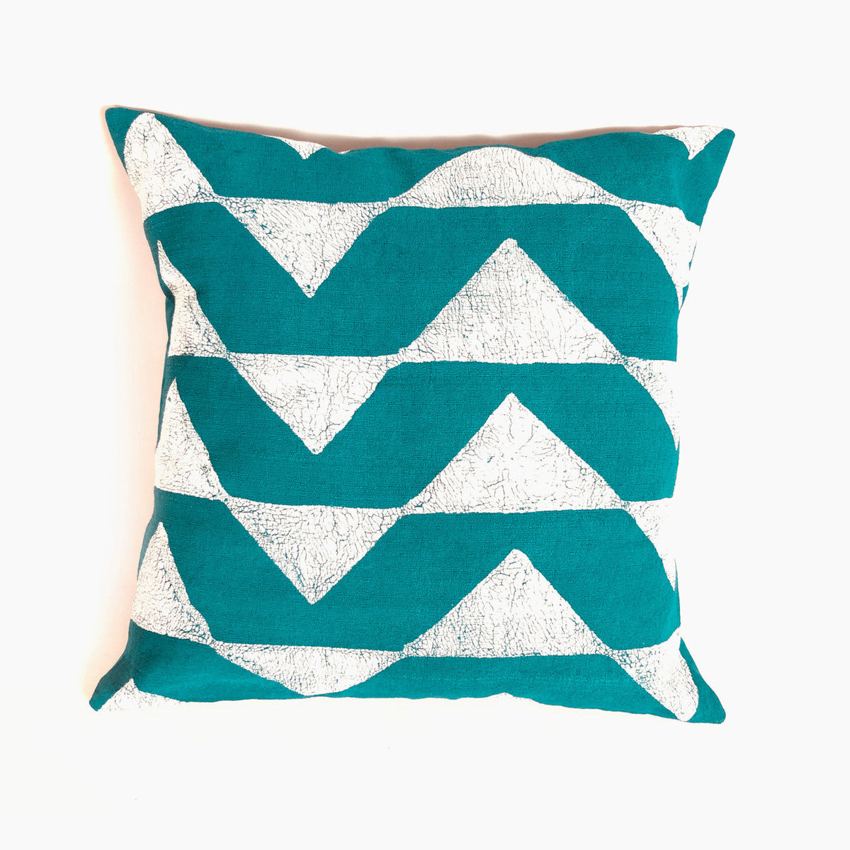 Sadza Triangles Pillow Cover - Seychelles Teal by Mbare Ltd - main product image for Resin Society