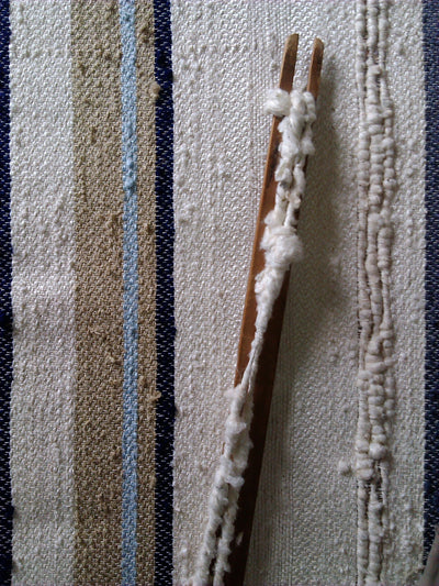Striped Raw Silk Pillow by Homelosophy