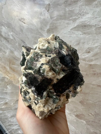 Tourmalinated Albite Cluster 1.1 kg by Rare Earth Gallery - product image 11 for Resin Society