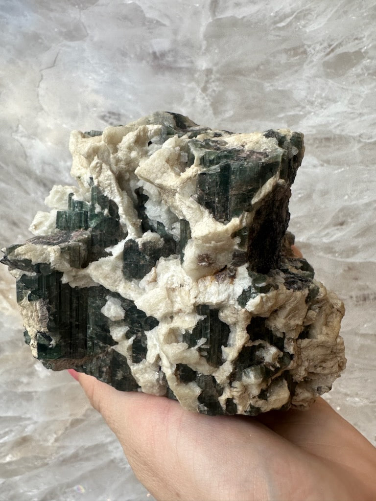 Tourmalinated Albite Cluster 1.1 kg by Rare Earth Gallery - product image 2 for Resin Society