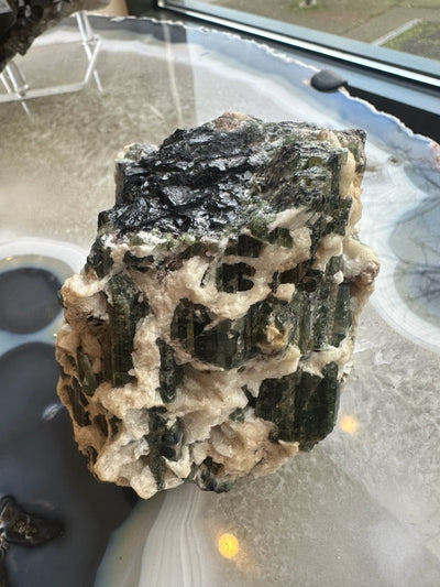 Tourmalinated Albite Cluster 1.1 kg by Rare Earth Gallery - product image 5 for Resin Society