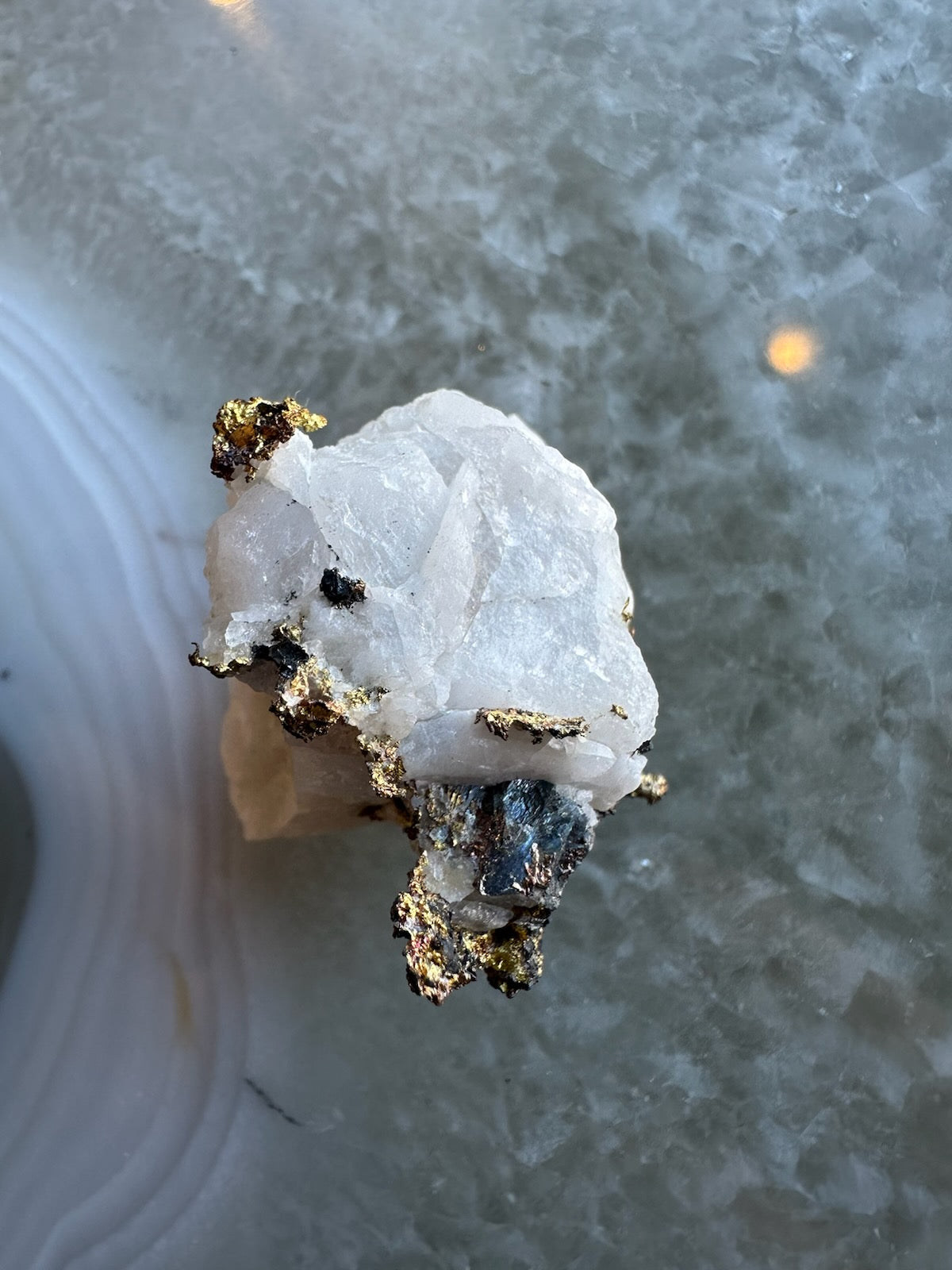 Crystalline Gold with Arsenopyrite on Quartz Sierra Co., Alleghany by Rare Earth Gallery - product image 2 for Resin Society