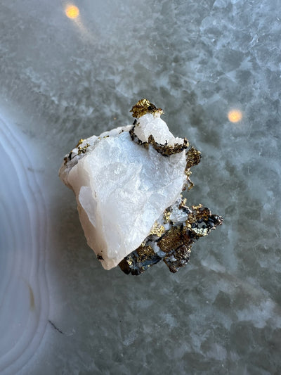 Crystalline Gold with Arsenopyrite on Quartz Sierra Co., Alleghany by Rare Earth Gallery - product image 3 for Resin Society