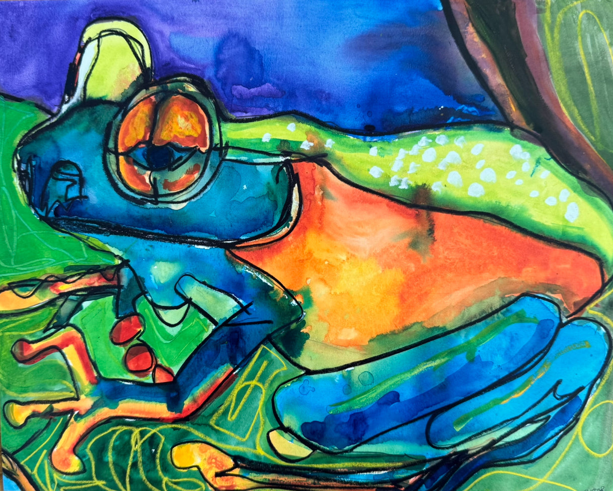 Watercolor Frog II - Art Prints by Vichy's Art - Resin Society