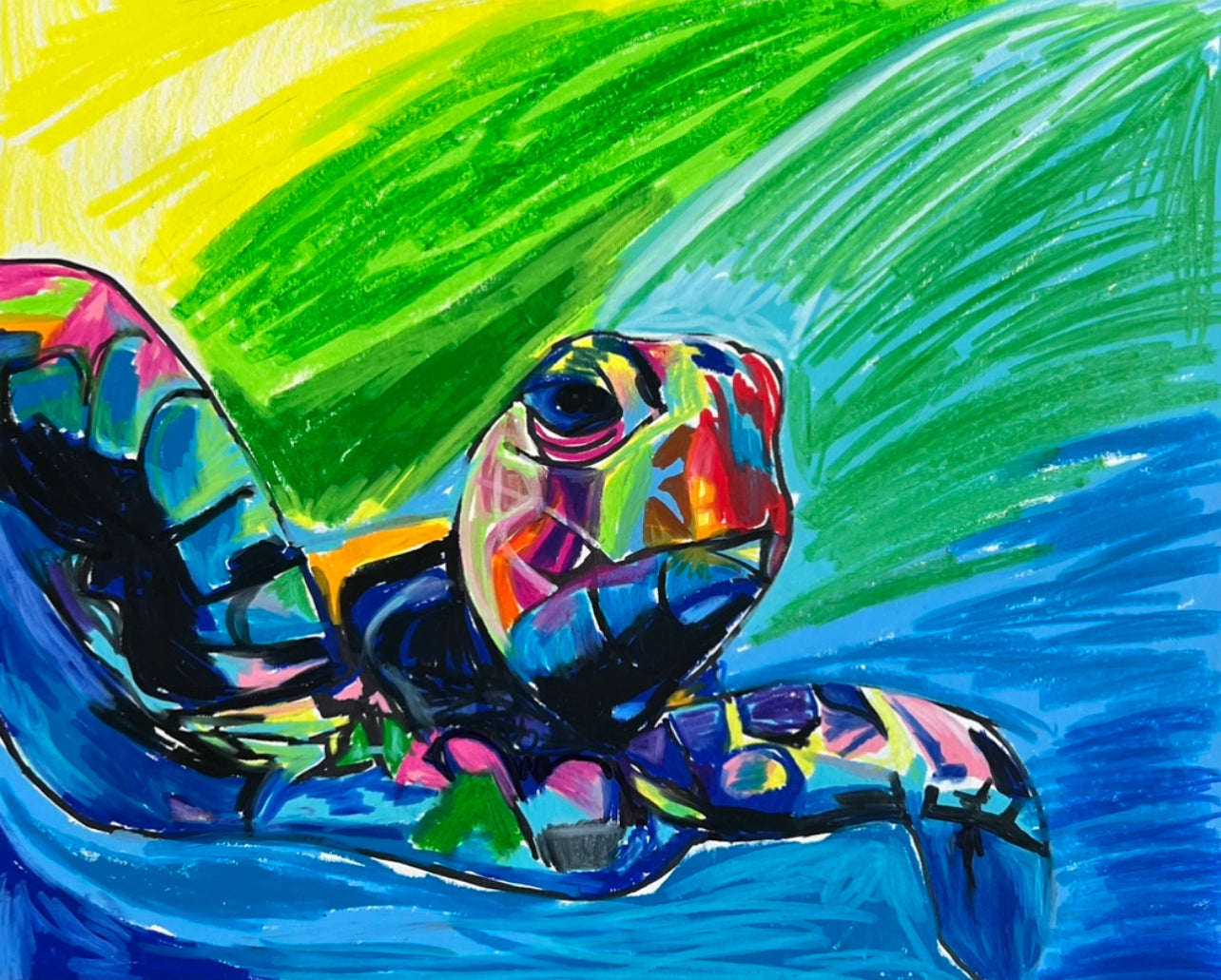 Colorful Turtle - Art Prints by Vichy's Art - Resin Society