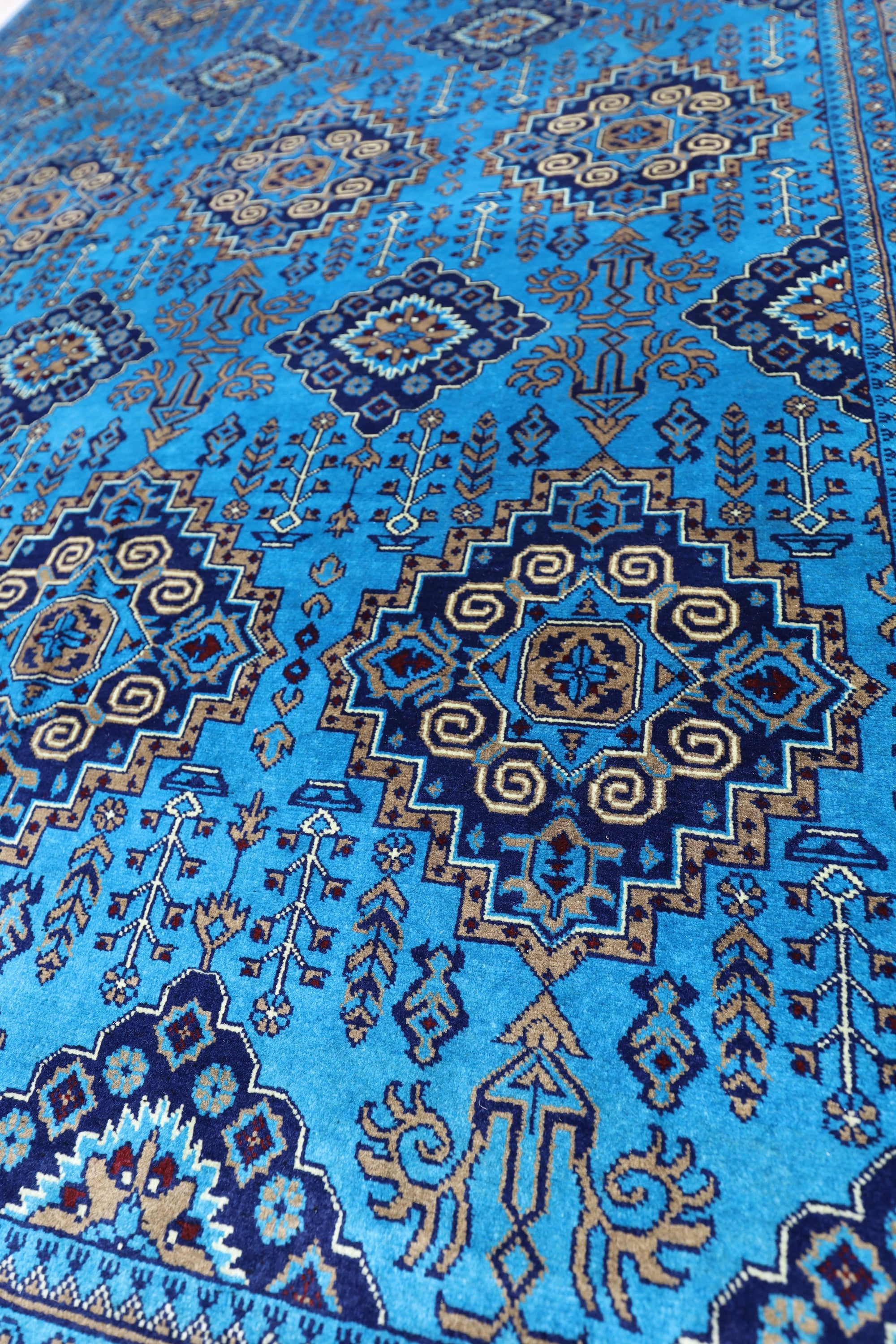 Hand-Knotted Afghani Zerkhaki Wool Rug – 6’6″ x 10’0″ by Rugistan - product image 4 for Resin Society