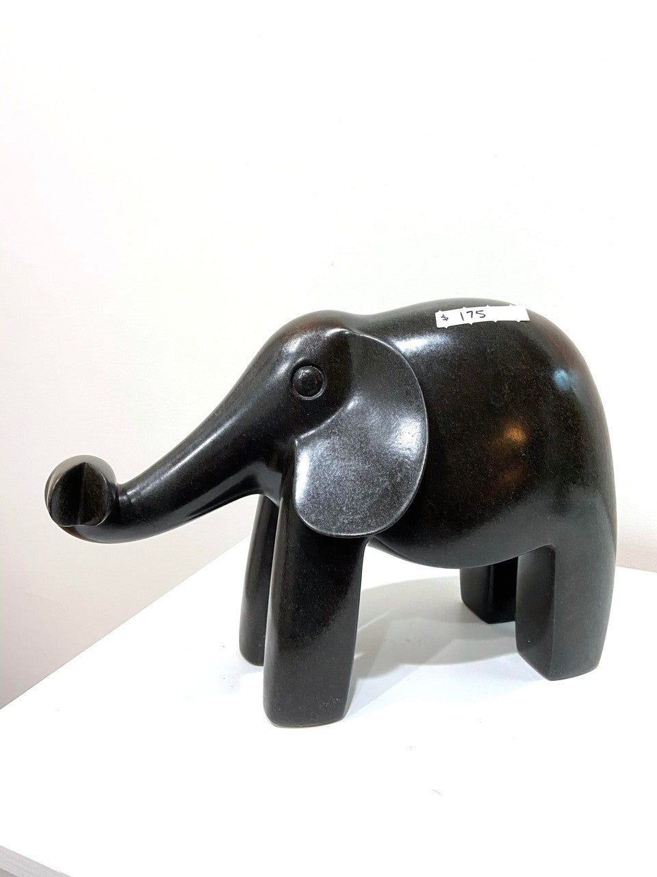 Happy Stone Elephant - One of a Kind Sculpture by Mbare Ltd - main product image for Resin Society