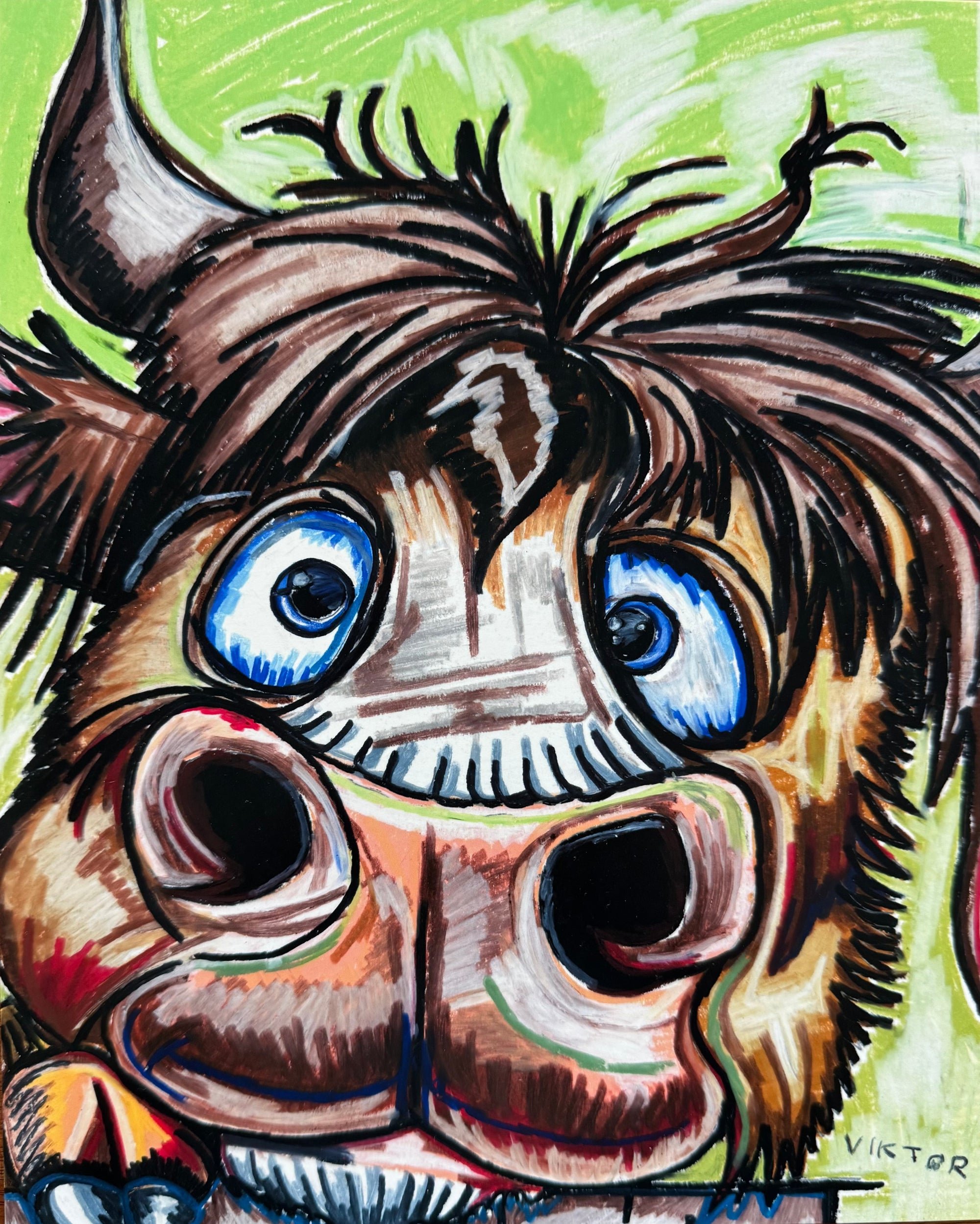 Cute Bull - Art Prints by Vichy's Art - Resin Society