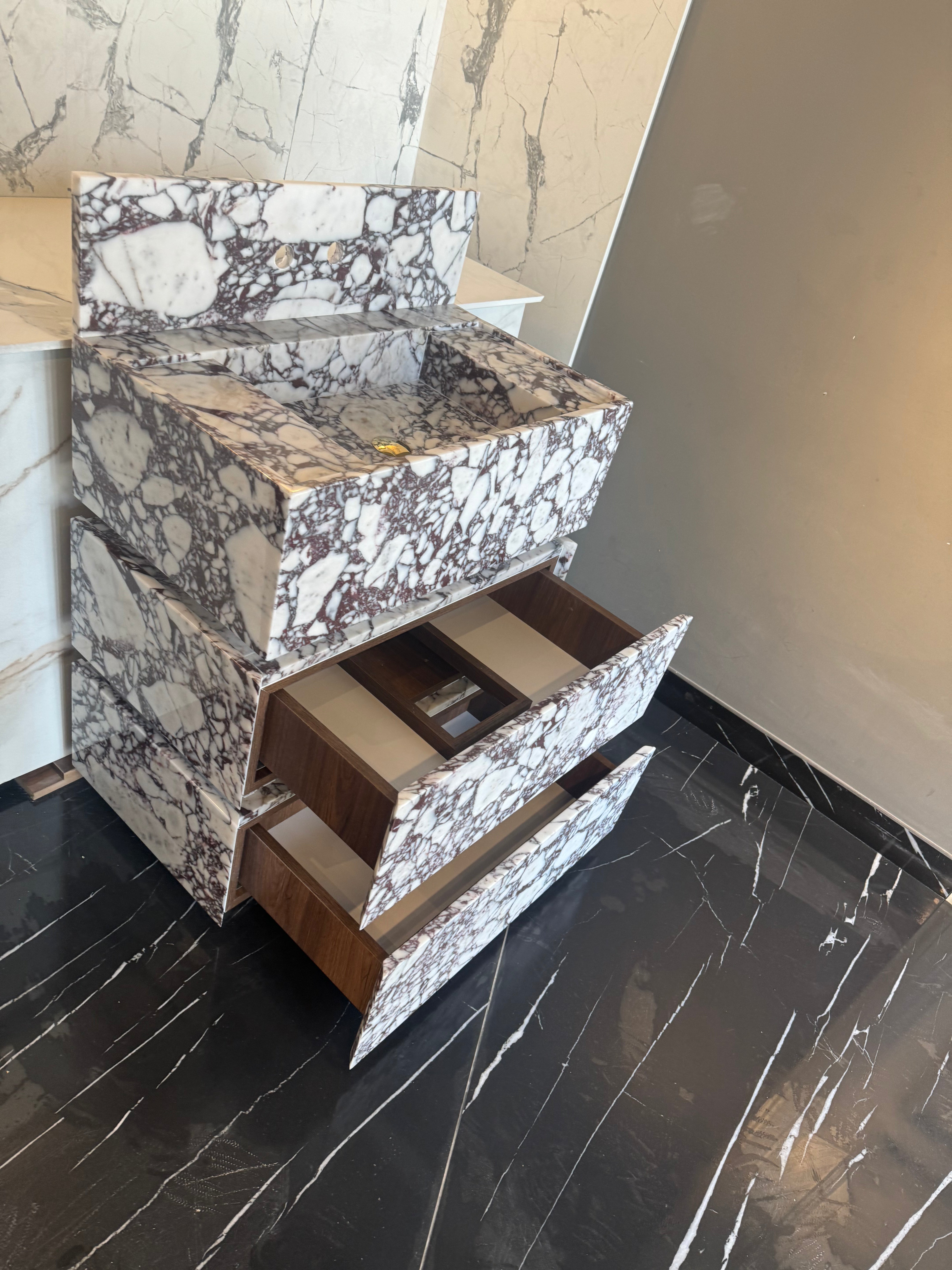 Calacatta Viola Marble Vanity Freestanding