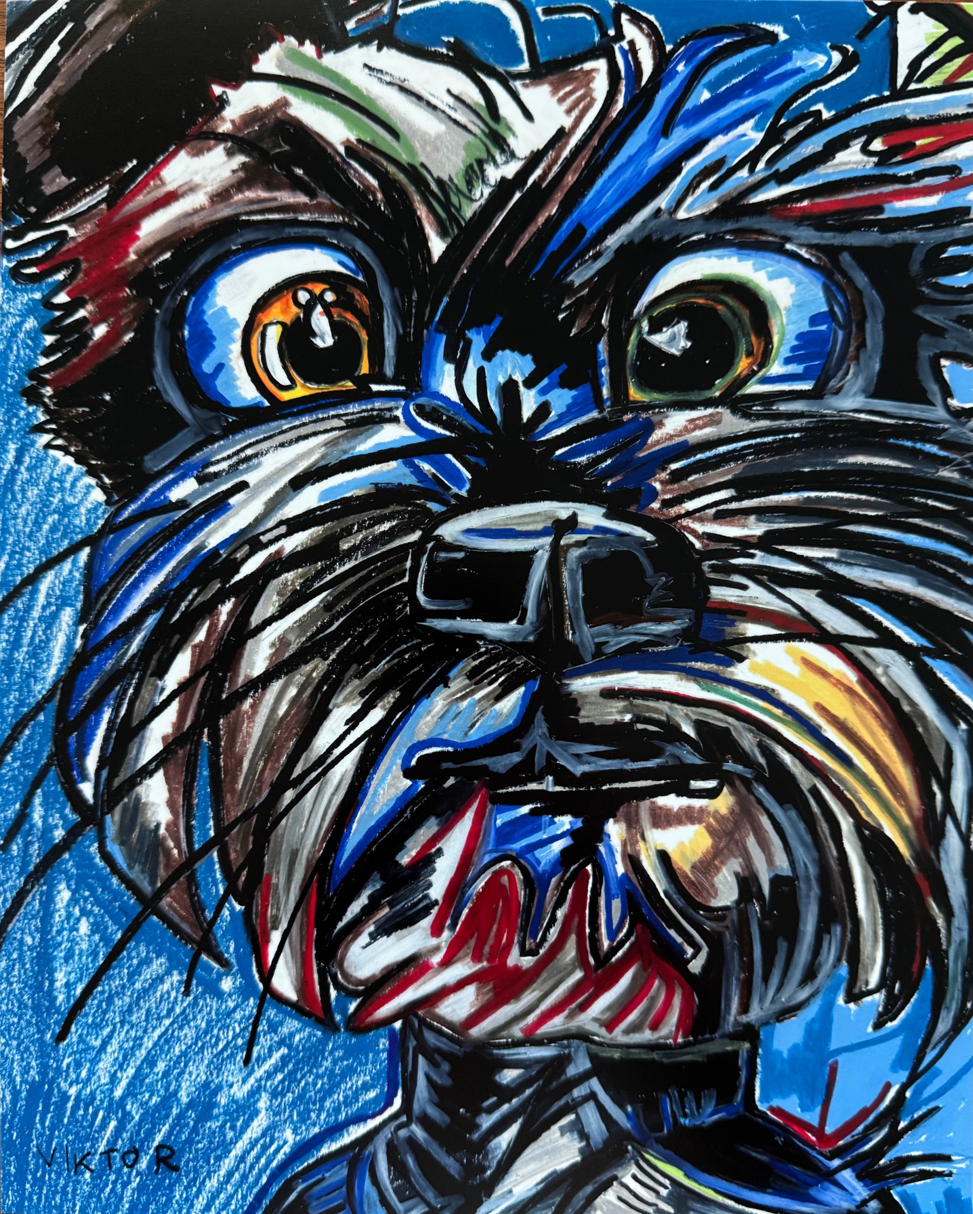 The Blue Schnauzer - Art Prints by Vichy's Art - Resin Society