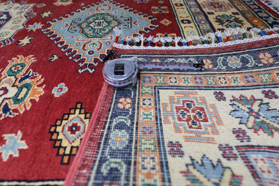 Hand-Knotted Afghani Kazak Wool Rug – 4’10″ x 6’6″ by Rugistan - product image 8 for Resin Society