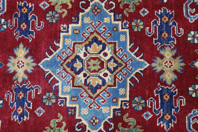 Hand-Knotted Afghani Kazak Wool Rug – 4’9″ x 6’8″ by Rugistan - product image 4 for Resin Society