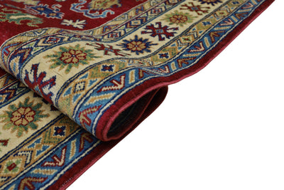 Hand-Knotted Afghani Kazak Wool Rug – 4’9″ x 6’8″ by Rugistan - product image 6 for Resin Society