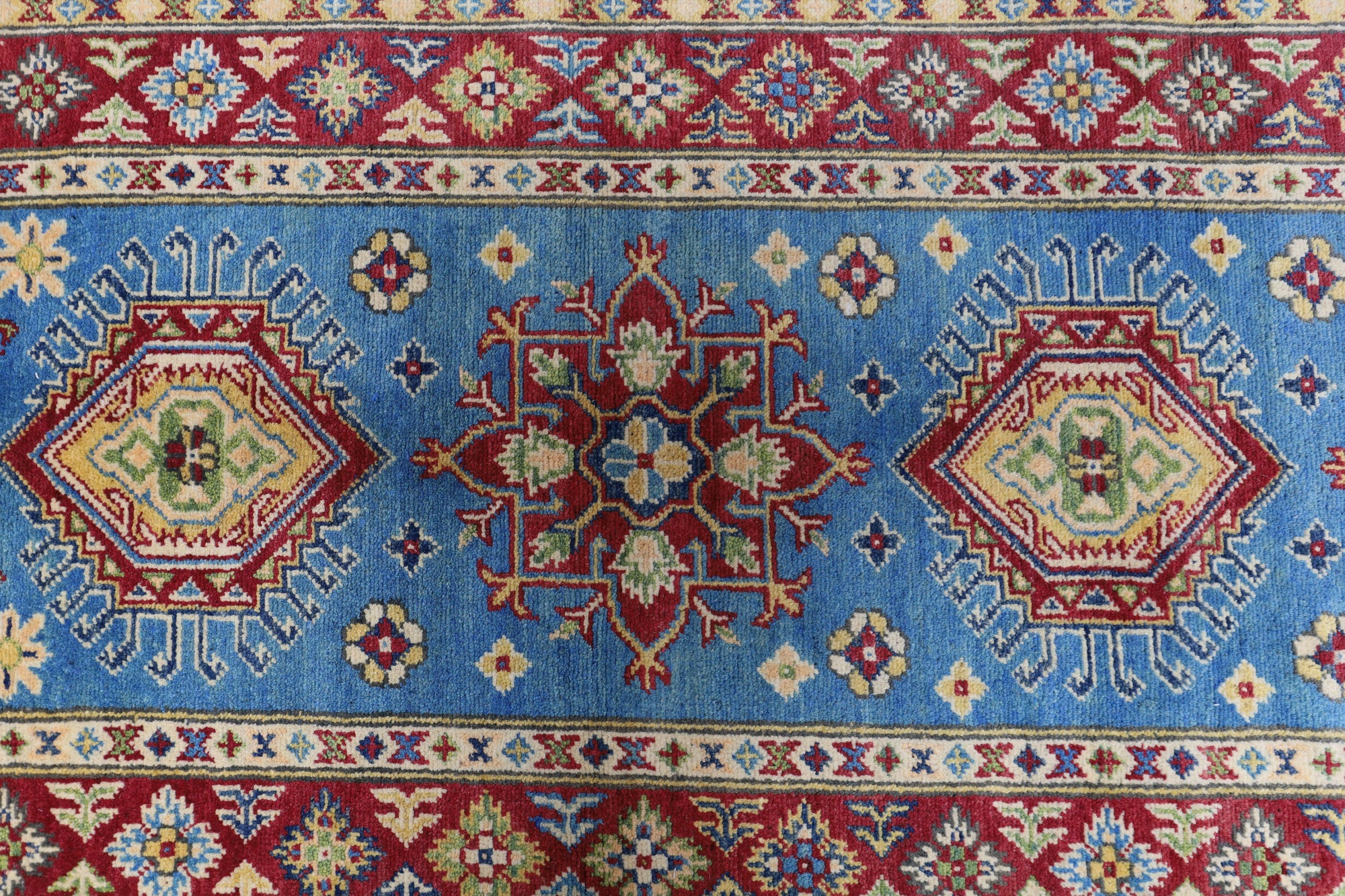 Hand-Knotted Afghani Kazak Wool Rug – 2’9″ x 9’9″