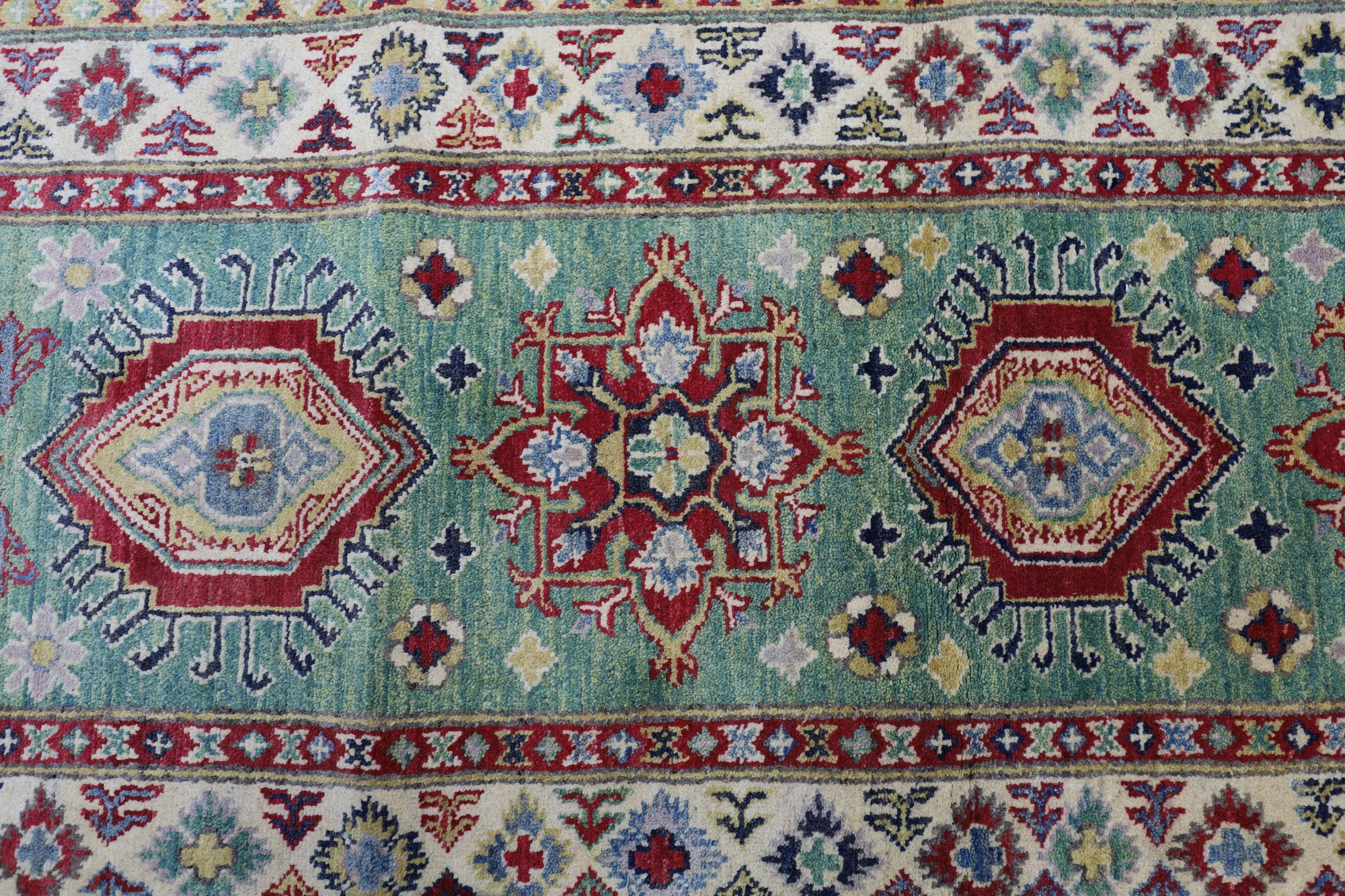 Hand-Knotted Afghani Kazak Wool Rug – 2’9″ x 9’2″