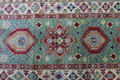 Hand-Knotted Afghani Kazak Wool Rug – 2’9″ x 9’2″