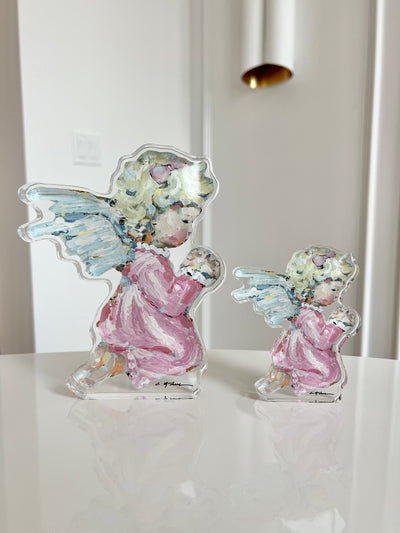"Tiny Wings I" Angel Acrylic Tabletop Art