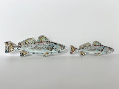 Speckled Sea Trout Fish Acrylic Tabletop Art