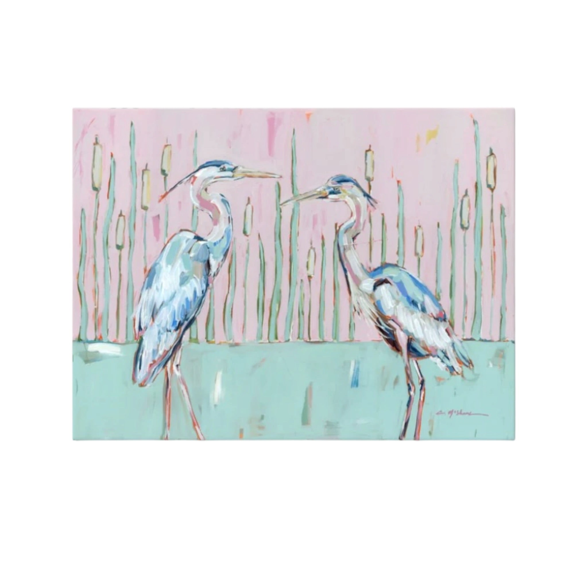 "Follow Your Path" blue herons on canvas by Chelsea McShane Art - product image 3 for Resin Society