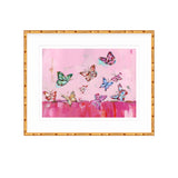 Butterfly Wishes Hot Pink Fine Art Print showing vibrant pink butterfly artwork with artist signature in lower right corner