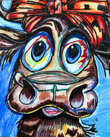 Cow Girl - Art Prints by Vichy's Art - Resin Society