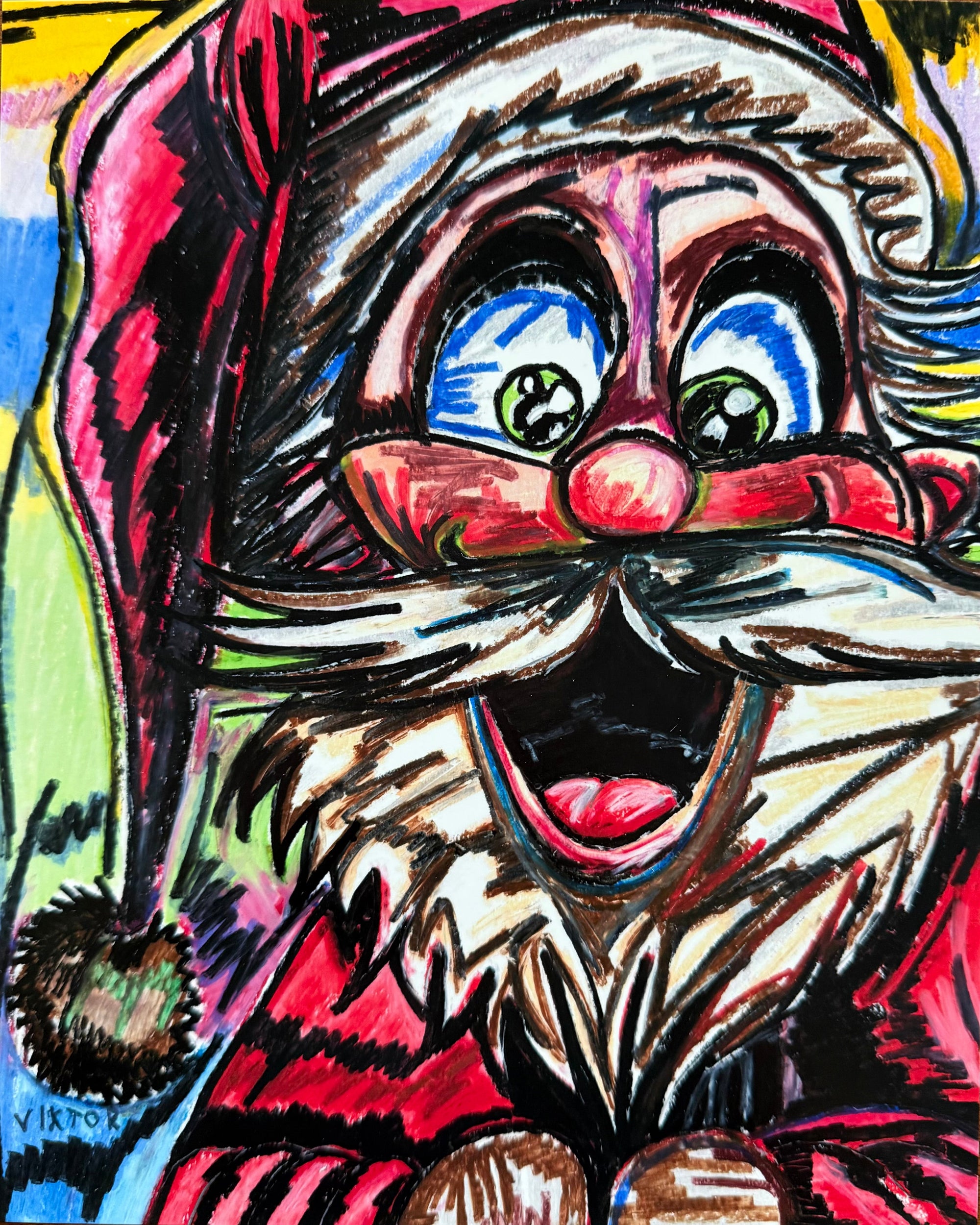 Joyful Santa - Art Prints by Vichy's Art - Resin Society