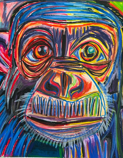 Purple Chimpanzee - Art Prints by Vichy's Art - Resin Society