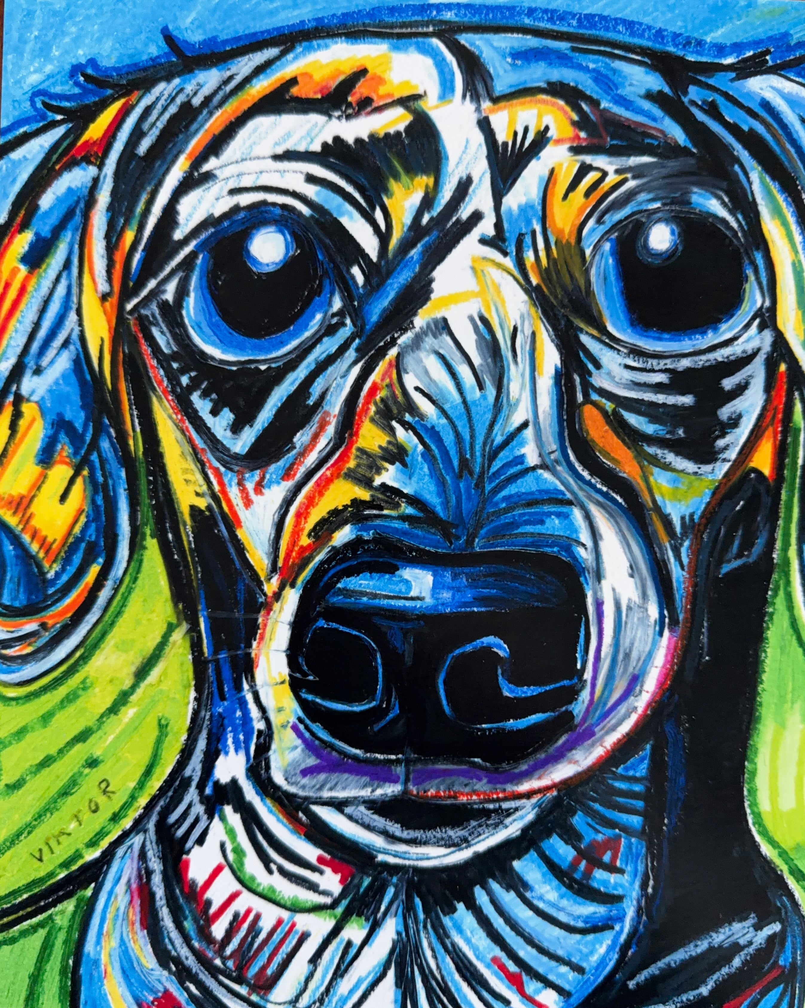 Blue Doxie - Art Prints by Vichy's Art - Resin Society