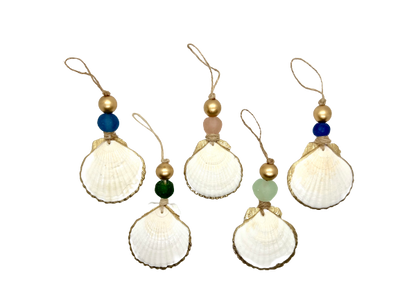 Gilded Scallop Coastal Holiday Ornament