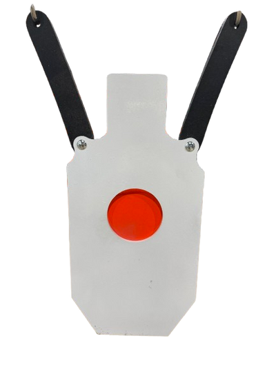 SR500 Bullseye Torso 1/4" target showing steel torso with bullseye center and mounted gong