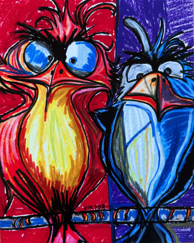 Funny Birds - Art Prints by Vichy's Art - Resin Society