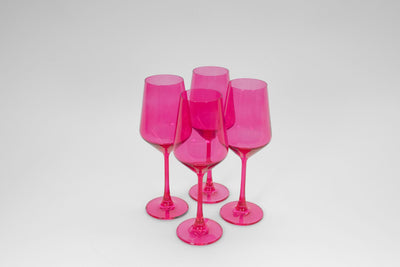 Hot Hot Pink - Stemless Colored Wine Glass