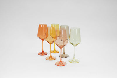 Almost Everything Collection - Set of 12 Colored Wine Glasses