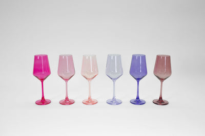 Almost Everything Collection - Set of 12 Colored Wine Glasses