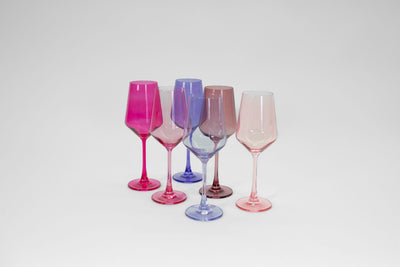 Almost Everything Collection - Set of 12 Colored Wine Glasses