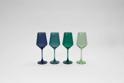 Northern Lights Collection - Stemless Set of 4 Colored Wine Glasses
