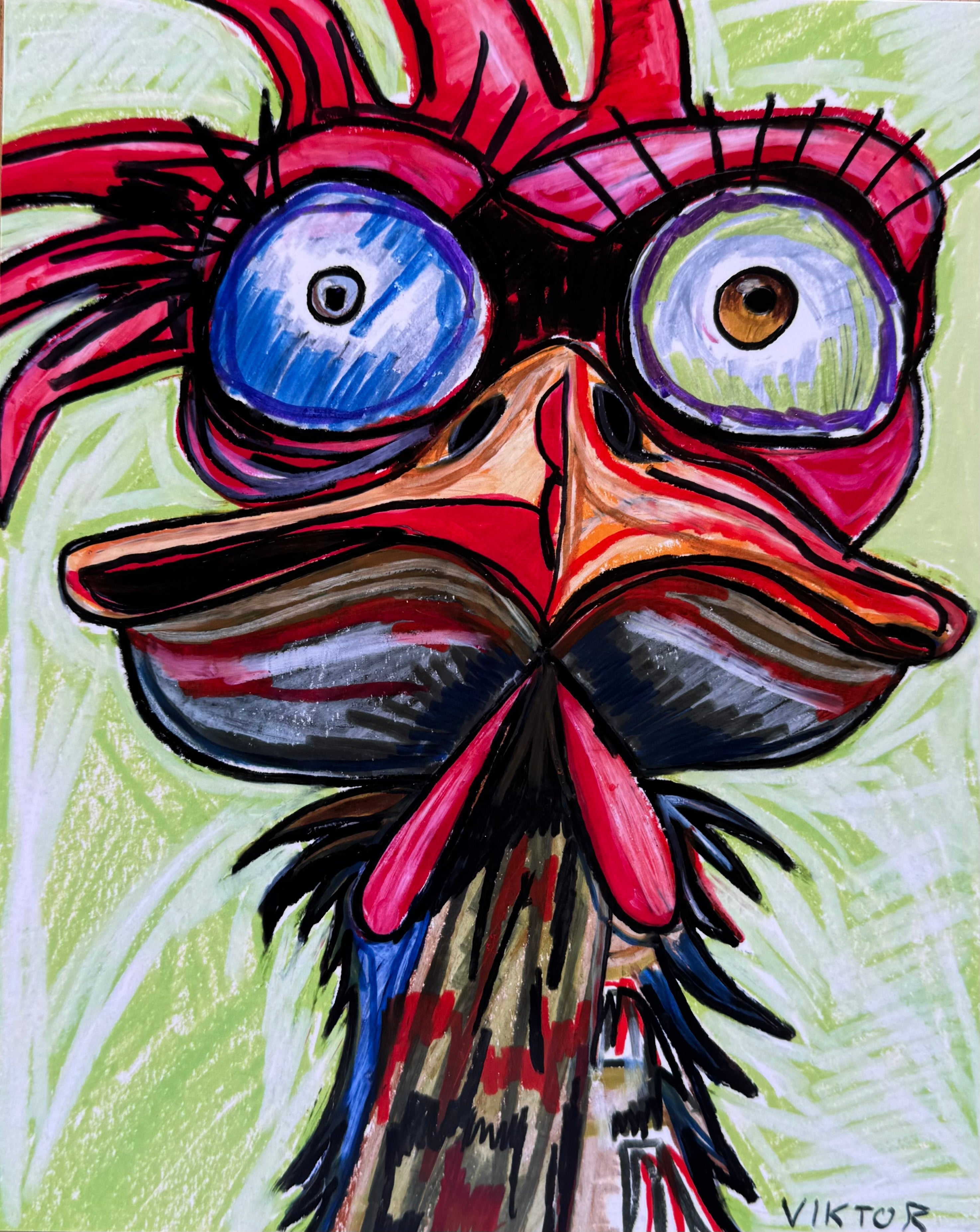Roo The Rooster - Art Prints by Vichy's Art - Resin Society