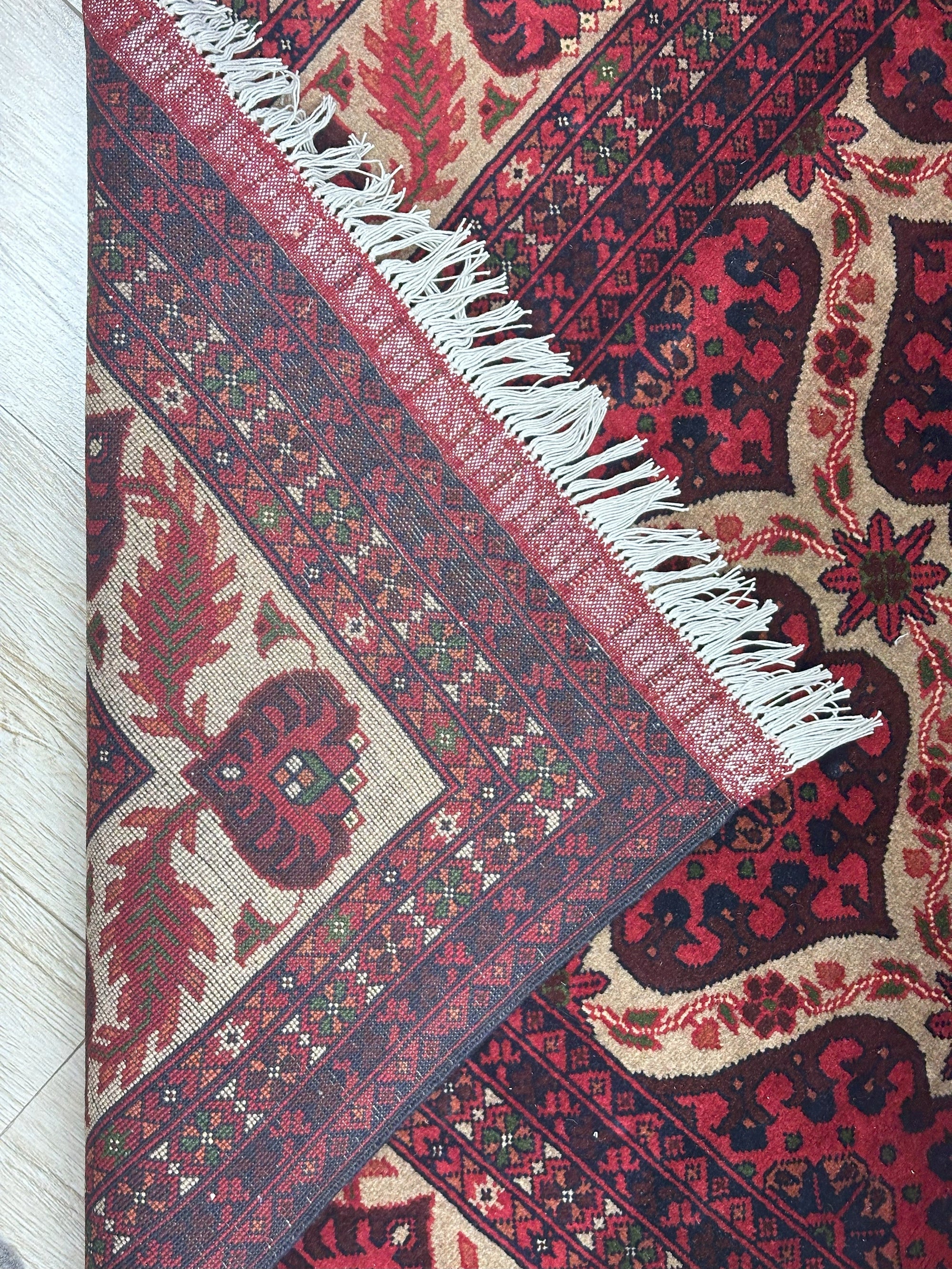 Hand-Knotted Afghani Heart Shape Wool Rug – 6’6″ x 9’5″ by Rugistan - product image 3 for Resin Society