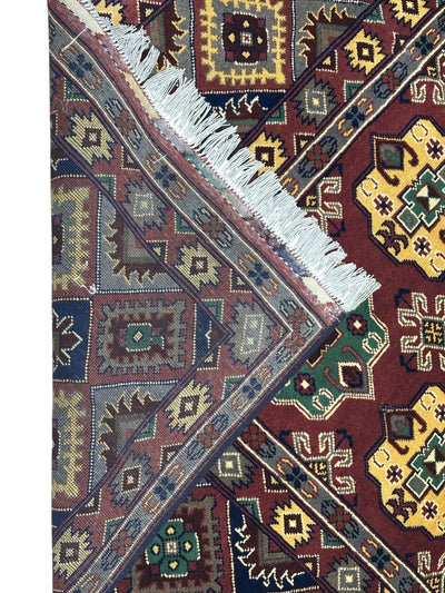 Hand-Knotted Afghani Turkmenistani Wool Rug – 6’5″ x 9’9″ by Rugistan - product image 3 for Resin Society