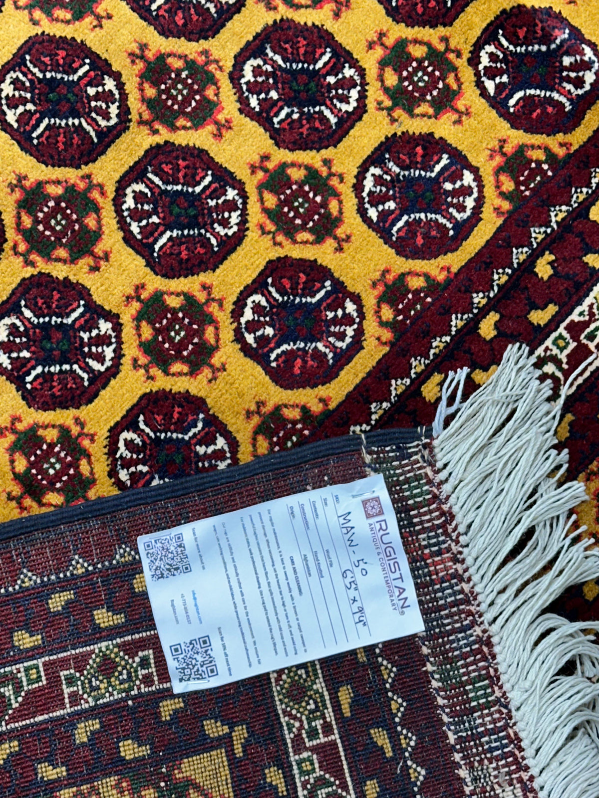 Hand-Knotted Afghani Mawri Wool Rug – 6’5″ x 9’4″ by Rugistan - product image 4 for Resin Society
