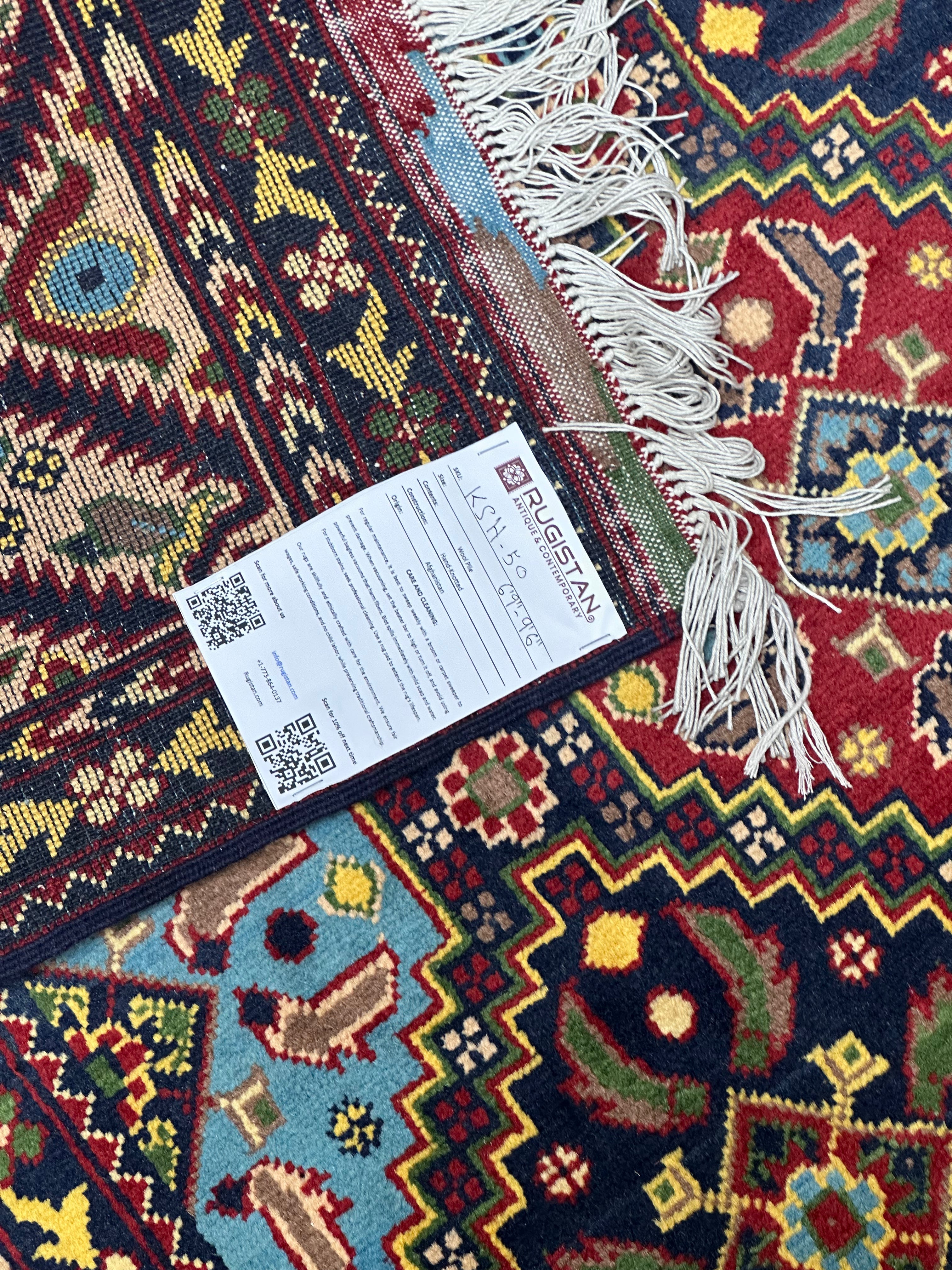 Hand-Knotted Afghani Kashi Wool Rug – 6’9″ x 9’6″ by Rugistan - product image 4 for Resin Society
