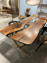 Luxurious Ivory Shaped Legs Epoxy Resin Dining Room Table by Gizz - product image 3 for Resin Society