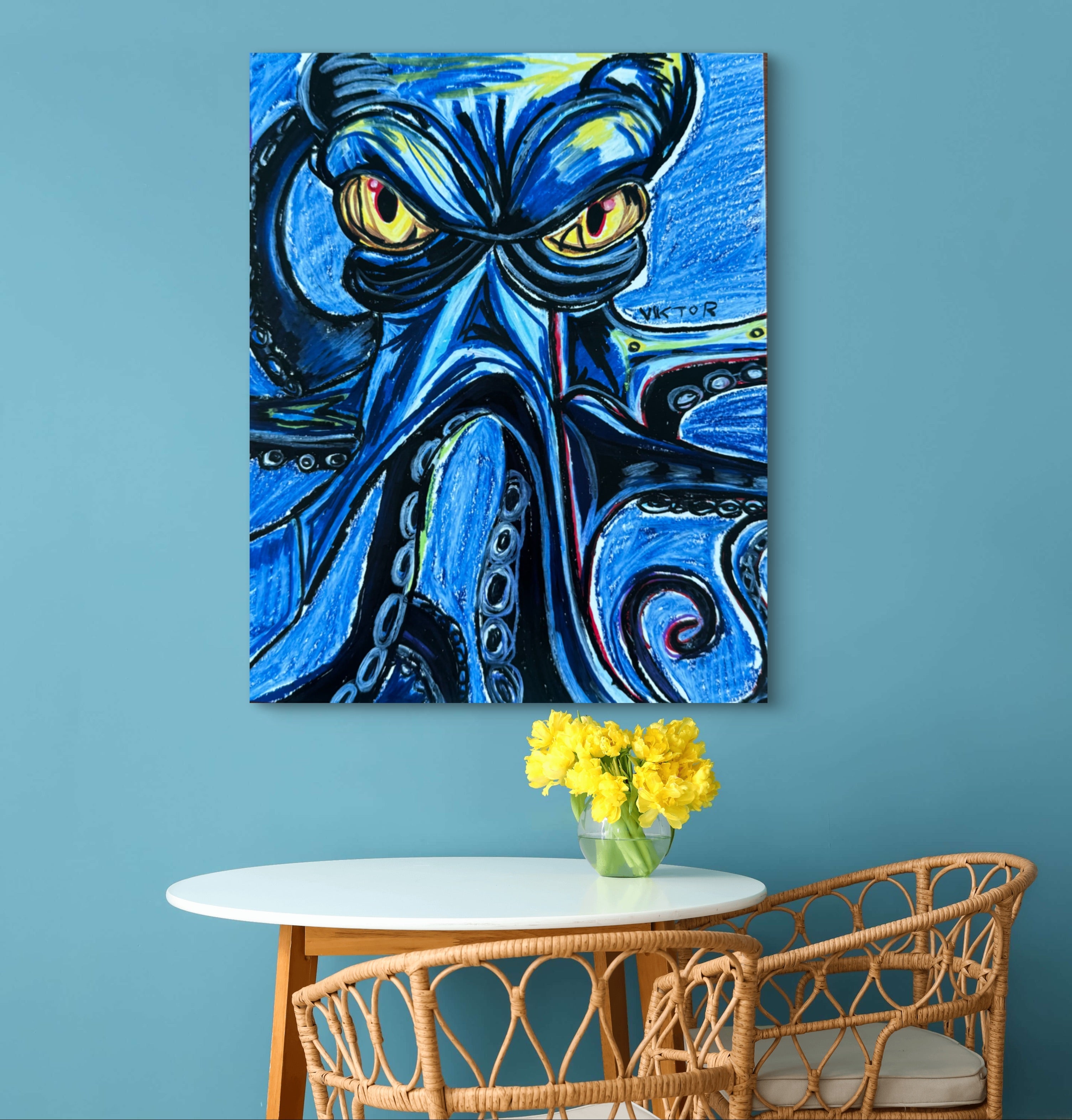 Blue Octopus - Art Prints detail image - Resin Society