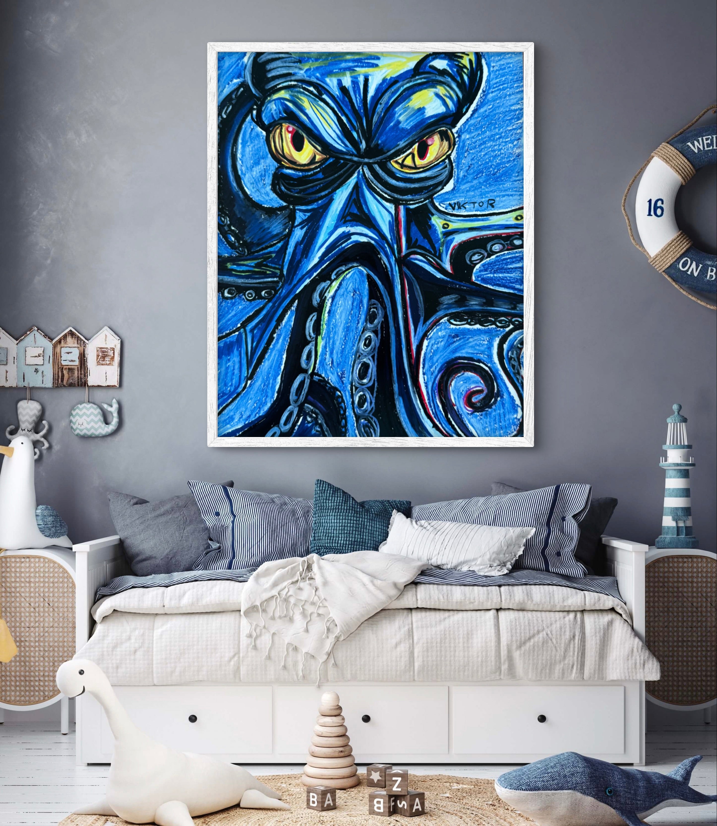 Blue Octopus - Art Prints detail image - Resin Society