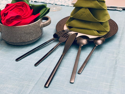 Black Flatware Set Stainless Steel 20 PC