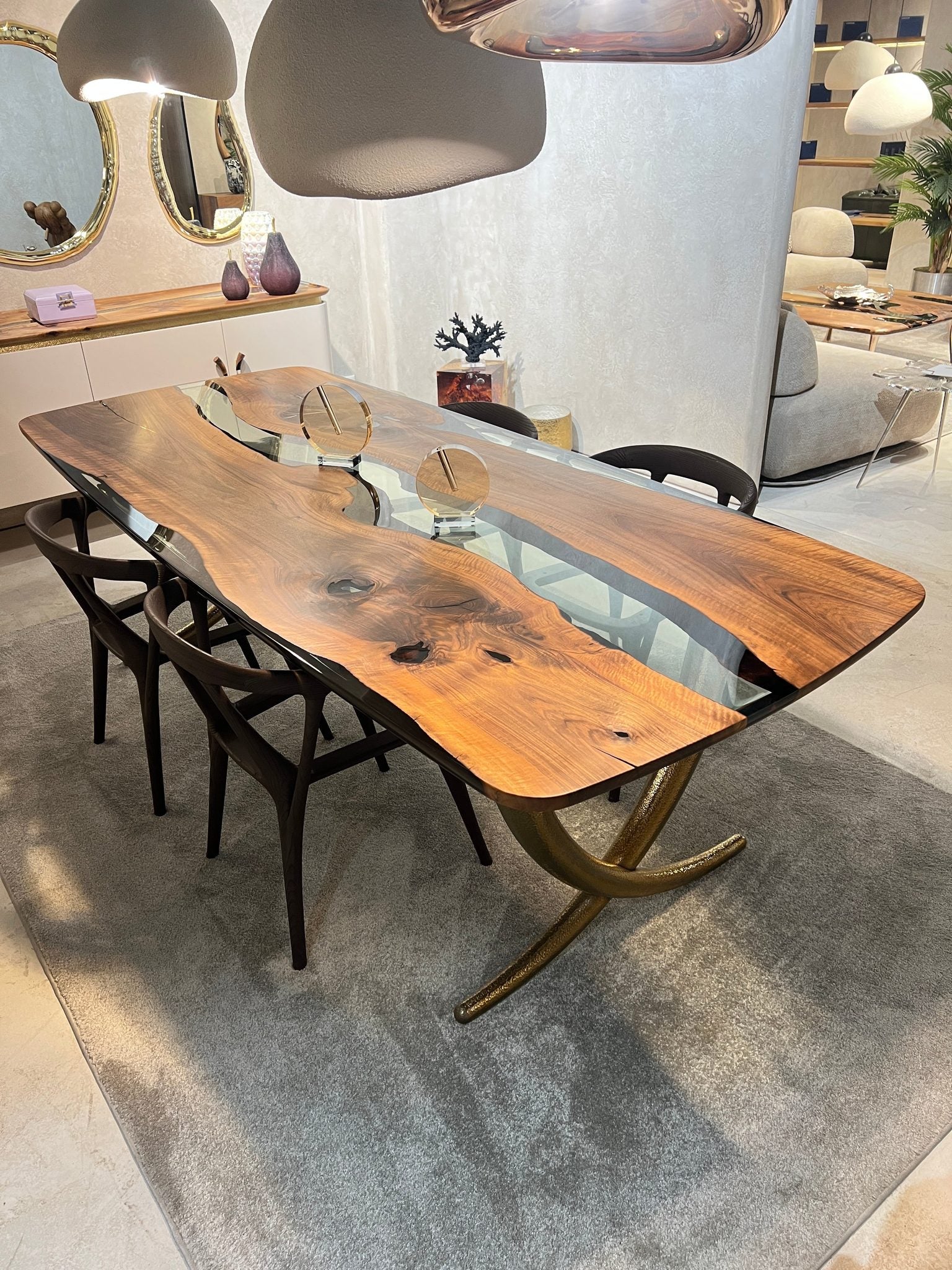 Luxurious Ivory Shaped Legs Epoxy Resin Dining Room Table by Gizz - product image 4 for Resin Society