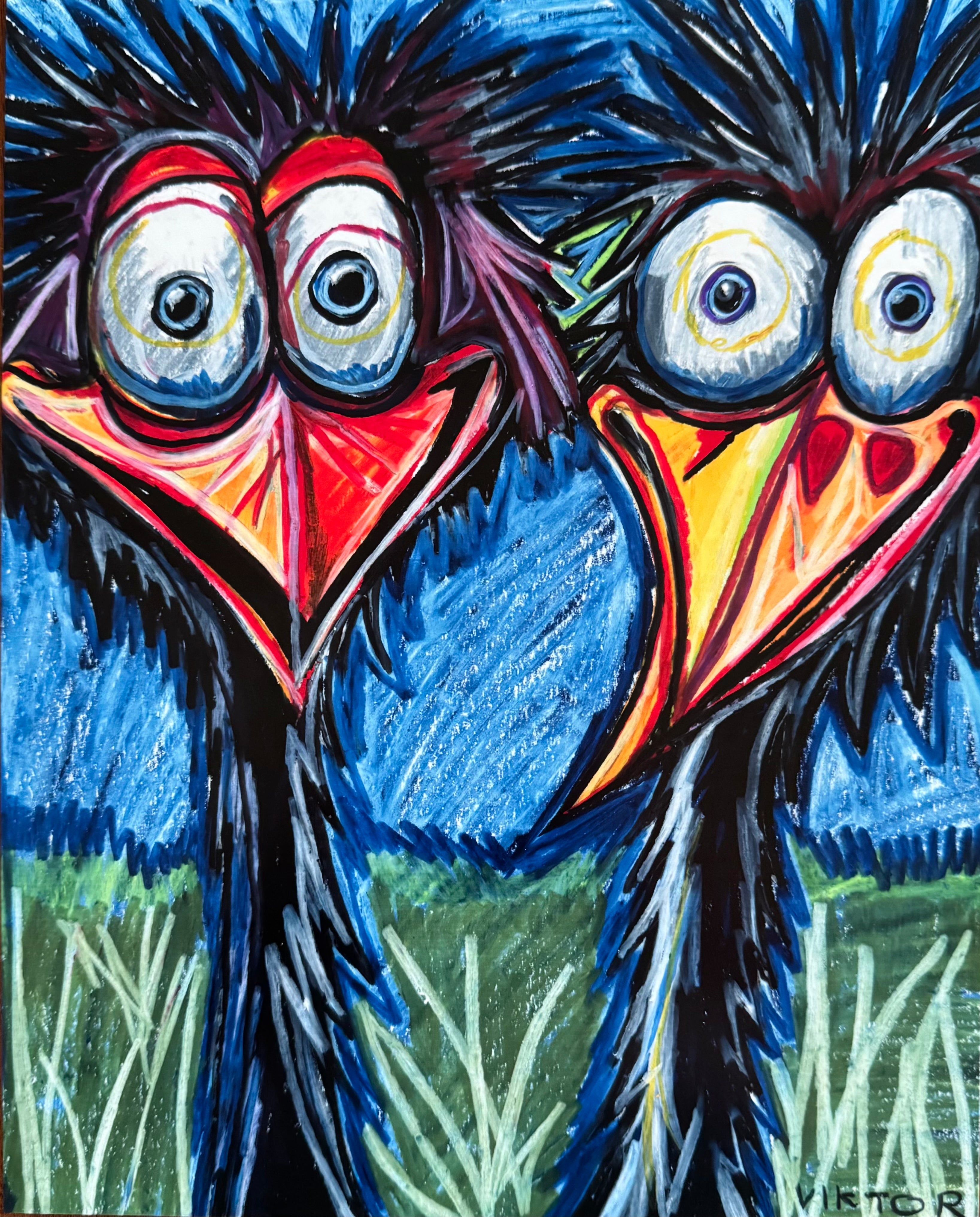 Crazy Birds - Art Prints by Vichy's Art - Resin Society